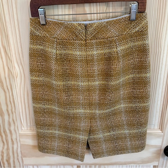 J. Crew Sunnie Golden Wool Plaid Pencil Skirt. Size 2. - Picture 5 of 13